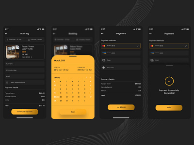 Booking & Payment ( Screens ) booking app booking ui mobile app payment payment design payment ui ui design uiux