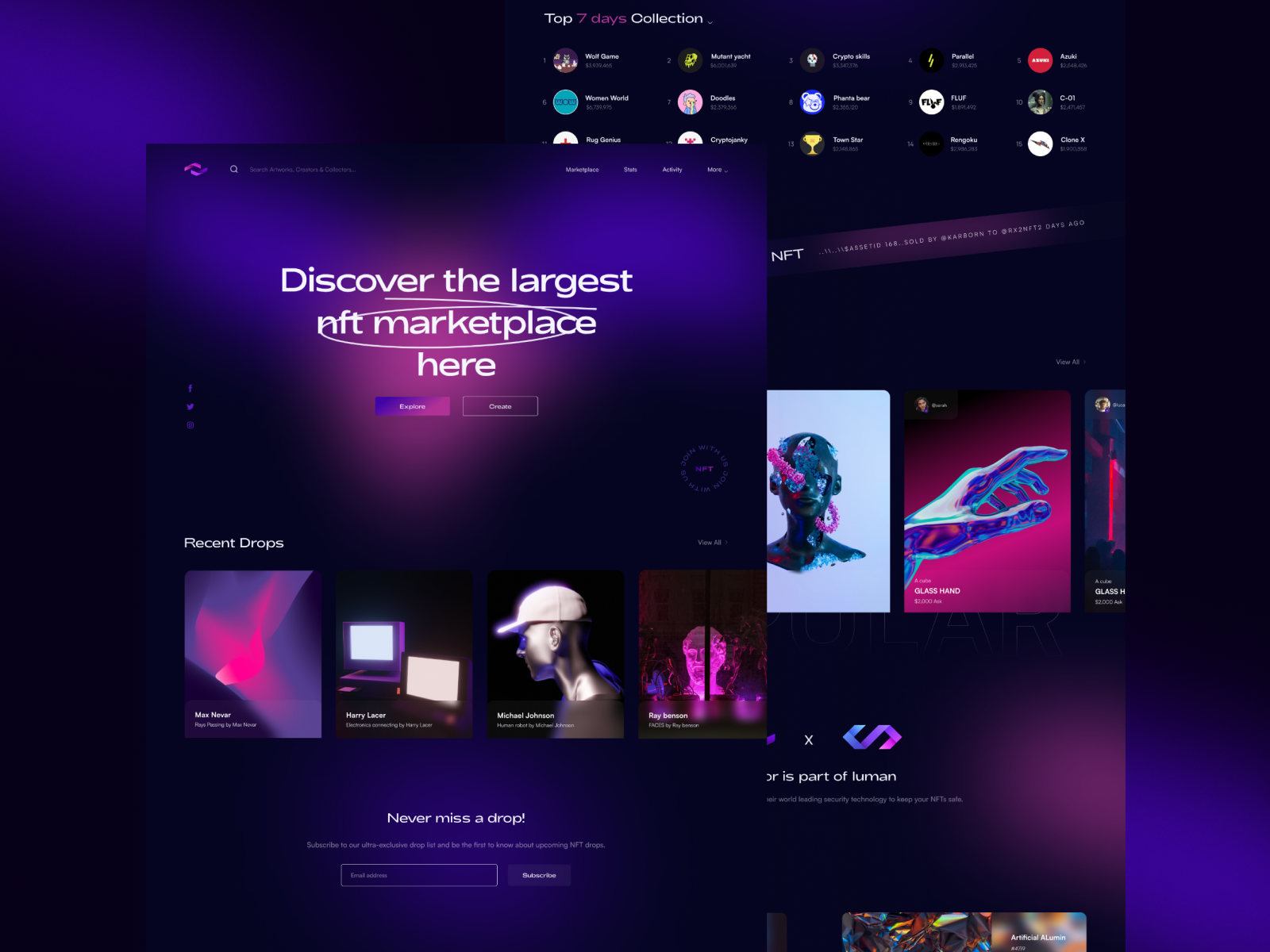 NFT - Landing Page by Hamza on Dribbble