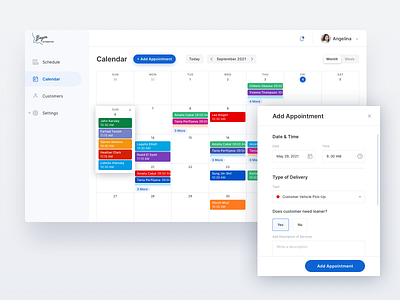 Automotive Dashboard - Calendar & Appointments