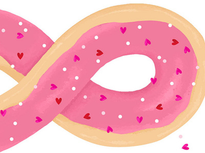 Infinitedonut cute donut doughnut food holiday illustration pink sprinkles valentine