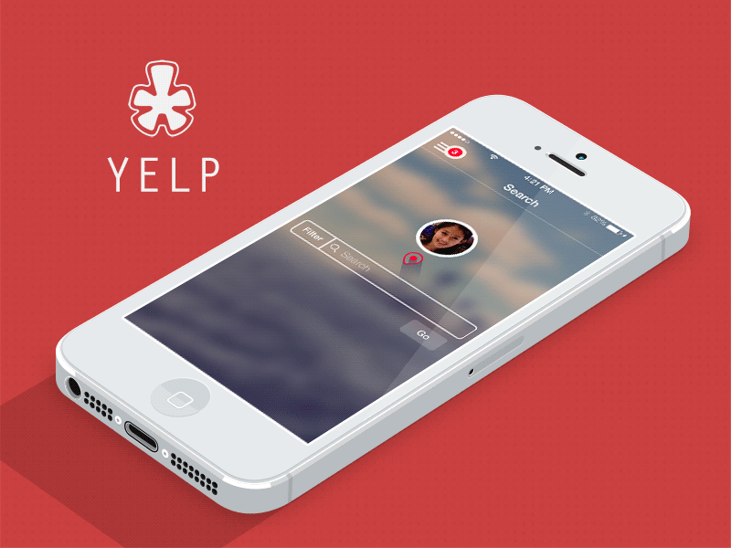 Yelp Drawer animation gif menu redesign ux yelp