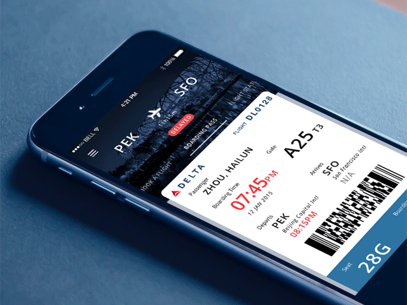 Boarding Pass Scroll-up by Helen Zhou on Dribbble