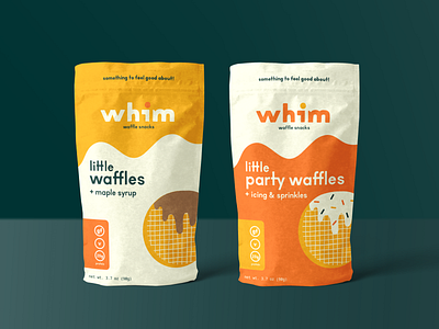 Whim Packaging bag branding design icing maple syrup mockup packaging party sprinkles waffles