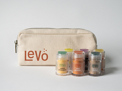 Levo Travel Kit anosmia bag branding design jar label packaging seasoning spice travel kit umami