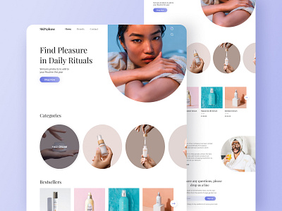 Skincare Website branding concept design face minimal organic pastel shop skin skincare soft ui ux website