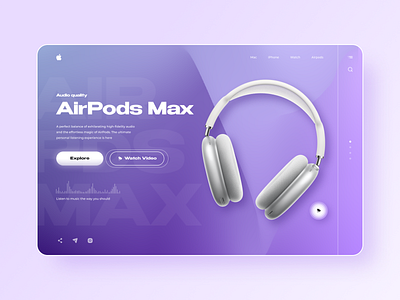 AirPods Max BANNER airpods apple banner branding design headphones mac minimal ui uiux web