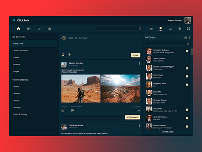 ClickTalk - Social Media Dashboard UI Design