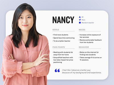 Woman User Persona - UX affinity map design thinking persona ux ux research uxdesign