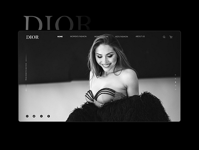 Fashion Website Concept - Dior site design illustration typography ui ux web website