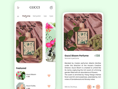 Gucci Perfume App mobile Concept