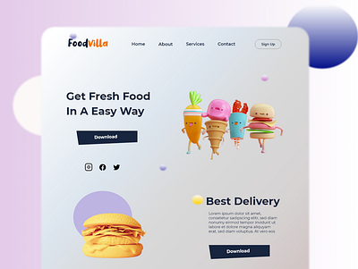 Food website design dibbble explore icon logo mobile ui ux web xd design