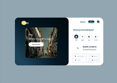 Trippy Web Application application branding design dibbble explore illustration logo ui ux xd design