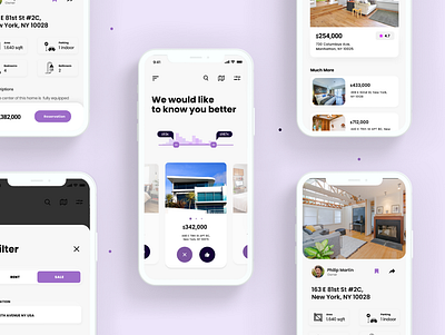 Real Estate Mobile App application design dibbble explore ui ux xd design