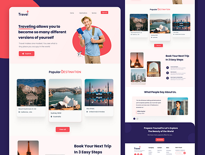 Travel - Website Design design dibbble graphic design travel ui web xd design