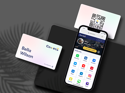 Connec8 card card design connection design dibbble explore figma networking nfc ui uiux