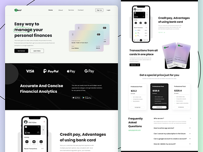 Upay- Finance App Landing page app design finance landingpage