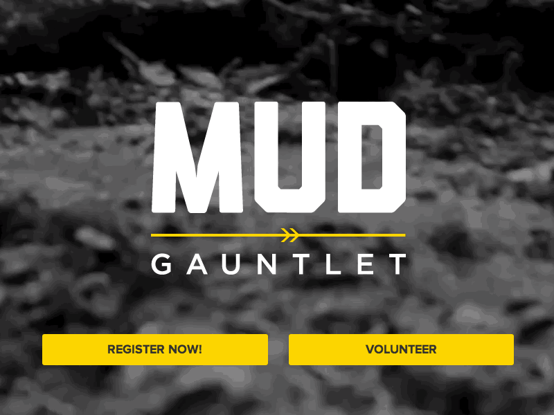 Mud Gauntlet 5k homepage logo obstacle course responsive web design