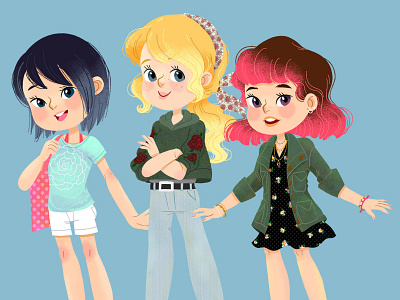 Girl besties! character design children book illustration childrens book cute illustration digital illustration illustration kidlitart