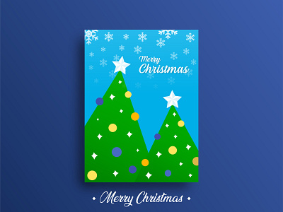 Christmas card 3 blue christmas christmas card christmas flyer christmas tree design illustration merry merrychristmas stars vector