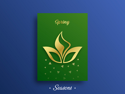 spring design flower golden green illustration seasong spring symbol vector