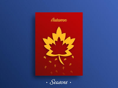 autumn autumn card card design design fall illustration red seasons vector yellow