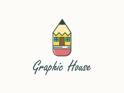 house graphic Mesa de trabajo 1 business business logo company company logo design house illustration logo pencil vector yellow yellow logo