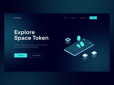 Crypto Token Landing Page crypto cryptocurrency landing token ui web design