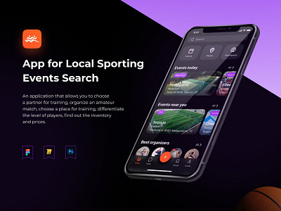 Mobile App for Local Sporting Events / Design app concept design figma mobile sport ui ux