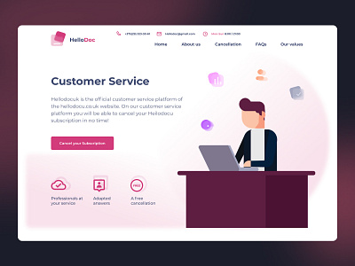 Customer Service / Website concept customer service design feedback icons it site team ui ux website work клиенты отзывы подписка сайт служба поддержки