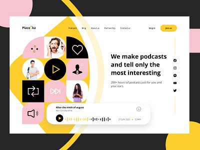 Podcasts / Website blog branding concept creative design ears homepage icon interesting interface logo music placouka podcasts typography ui ux web website website design