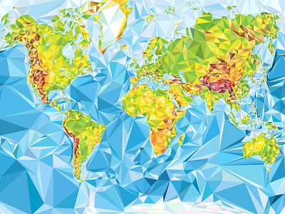 polygonal world map