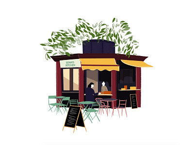 Edna's Kitchen bristol cafe food illustration uk