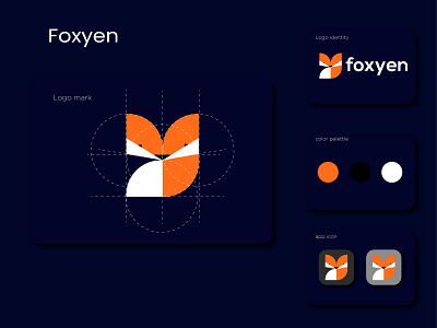 Fox modern logo design abstract logo app icon branding flat logo design fox logo gradient color logo logo logodesign modern logo design vector