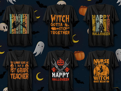 Halloween T-shirt Design Bundle boo gost halloween halloween t shirt design pumkin t shirt t shirt design