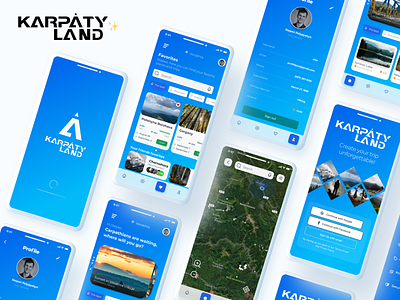 Karpatyland - travel mobile app branding graphic design ui