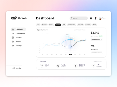 FinWeb - web app for financial management app design ui web