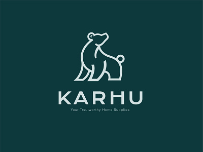 The karhu(bear) logo branding design flat logo minimal vector