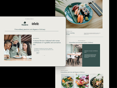 Web design for sushi restaurant branding design minimal typography ui