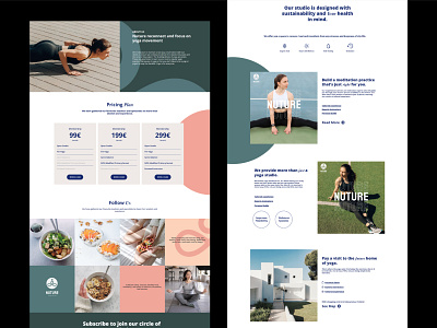 Yoga studio web design | Desktop branding design flat healthy lifestyle layout logo minimal typography vector web webdesign website