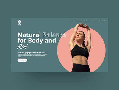 Yoga studio web design | Desktop branding design healthy lifestyle illustrator layout layout design minimal typography ui vector web webdesign