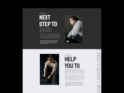 Personal trainer website design branding design flat layout layout design marketing minimal typography ui vector web webdesign