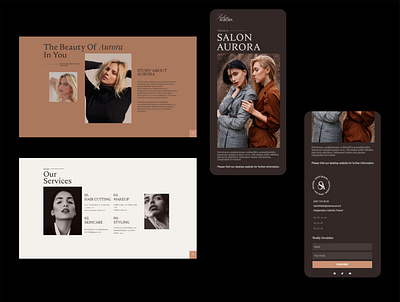 Beauty & hairsalon website design branding design layout layout design minimal typography ui web webdesign wordpress
