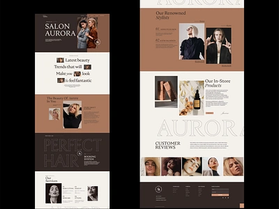 Beauty & hairsalon website design branding design flat layout layoutdesign logo minimal typography ui vector web webdesign