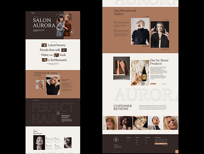 Beauty & hairsalon website design branding design flat layout layoutdesign logo minimal typography ui vector web webdesign