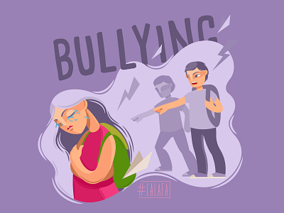 Attention: Bullying! abusive characters conflicts illustration problems sadness teenagers vector