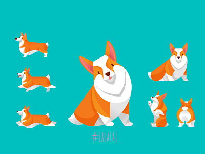 Corgi: the jolly dog animals characters dog doggy ginger illustration vector