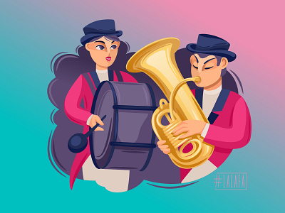 Musicians characters drummer illustration music orchestra trumpet player vector