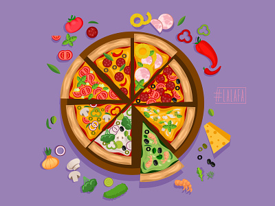 Pizza time! characters cheese delivery food illustration margaritas menu olives. ingredients pepperoni pizza slice pizzeria restaurant vector wine