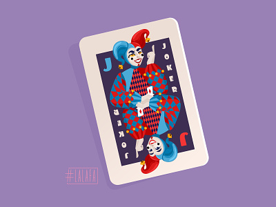 The Joker card characters clown design gambling illustration poker vector