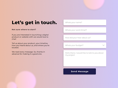 Daily UI #03 – Contact page